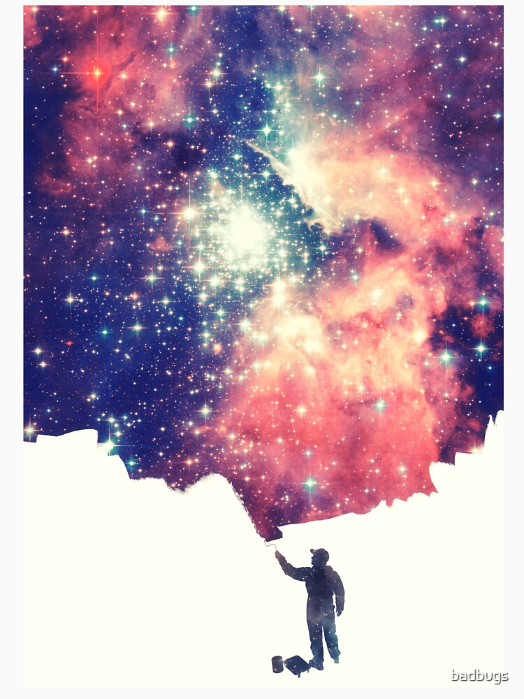 Painting the universe (Colorful Negative Space Art) by badbugs