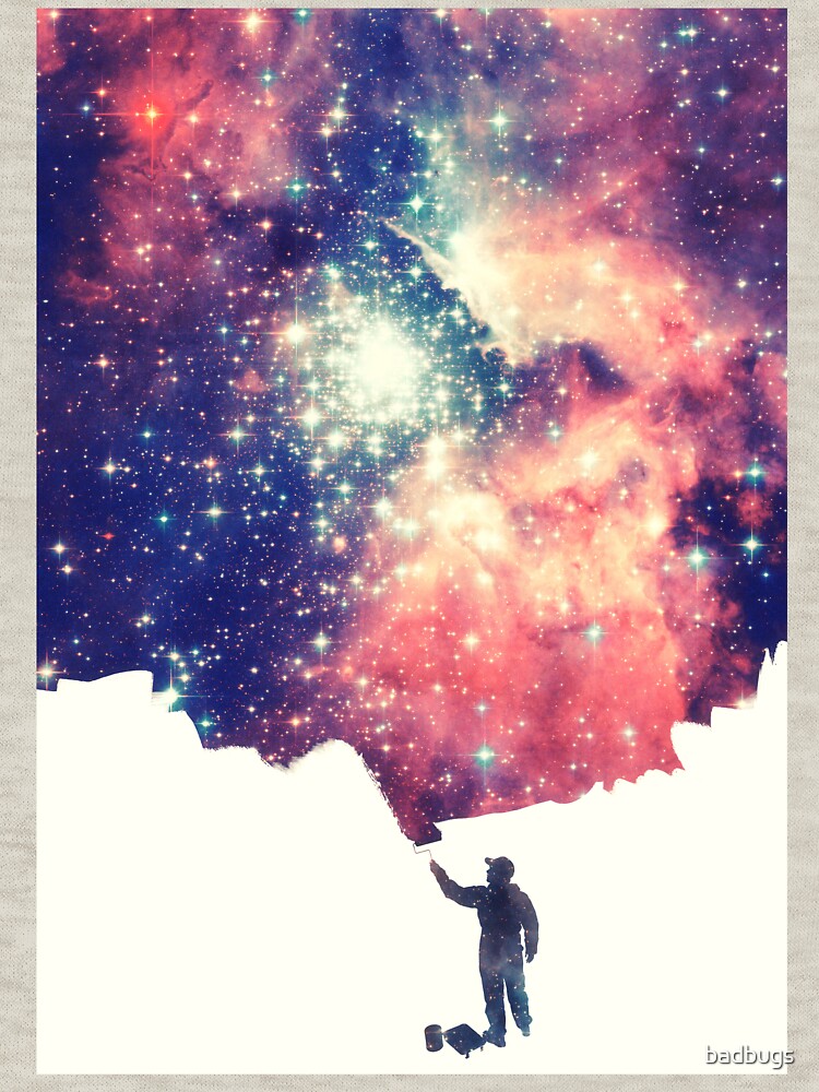 Painting the universe (Colorful Negative Space Art) by badbugs