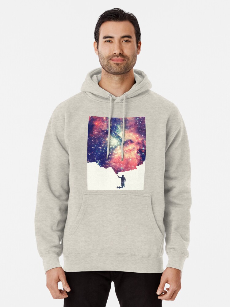 Alternate view of Painting the universe (Colorful Negative Space Art) Pullover Hoodie