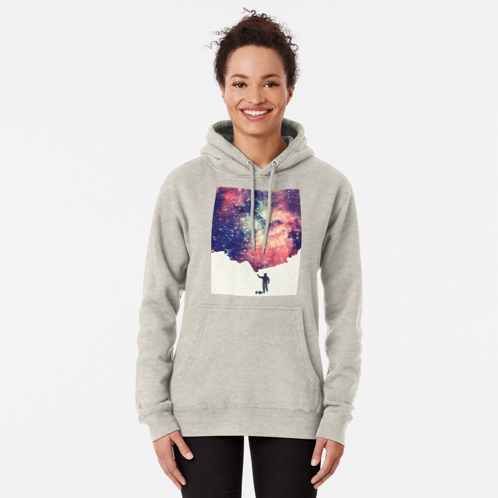 Painting the universe (Colorful Negative Space Art) Pullover Hoodie
