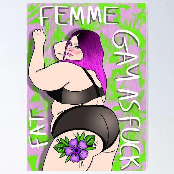 Item preview, fat, femme, gay as fuck <3 designed and sold by pinkvelv3t.