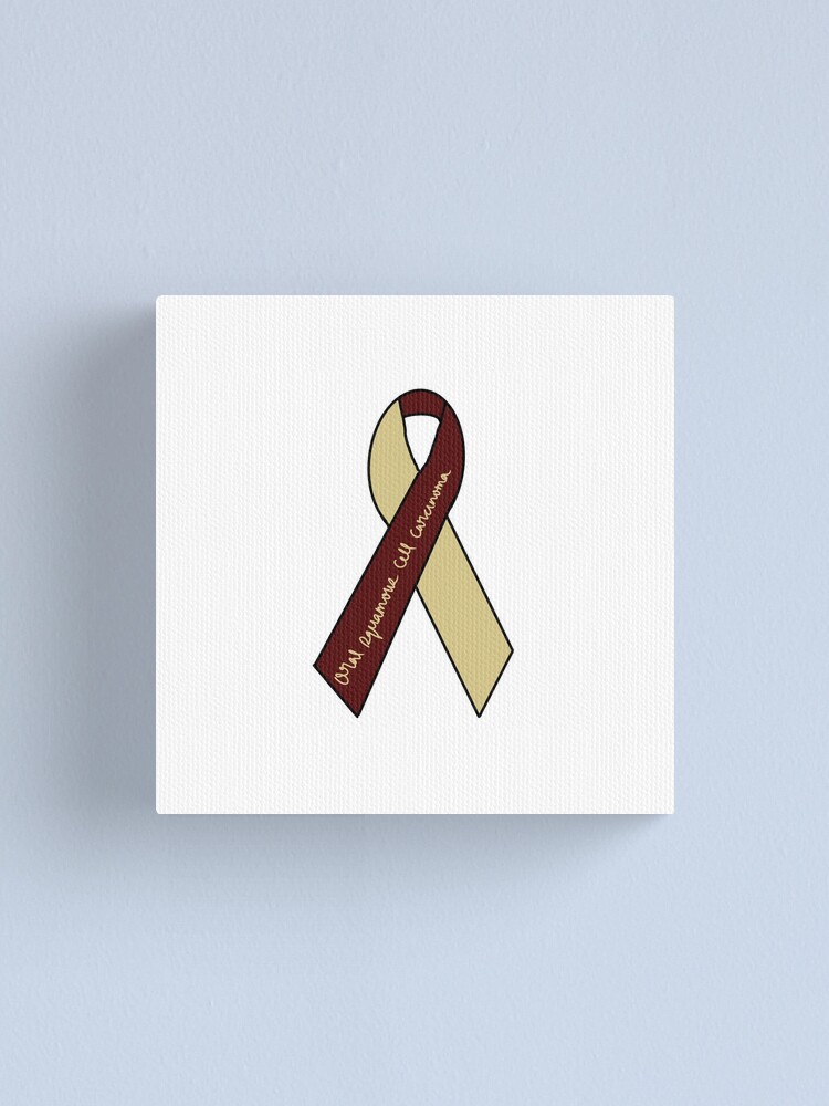 "Oral Squamous Cell Carcinoma Awareness Ribbon " Canvas Print by