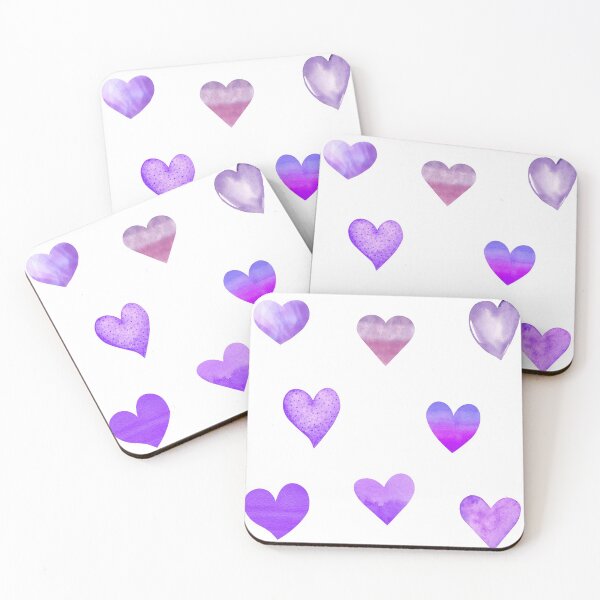 Item preview, Watercolor Purple Hearts designed and sold by silviaol.