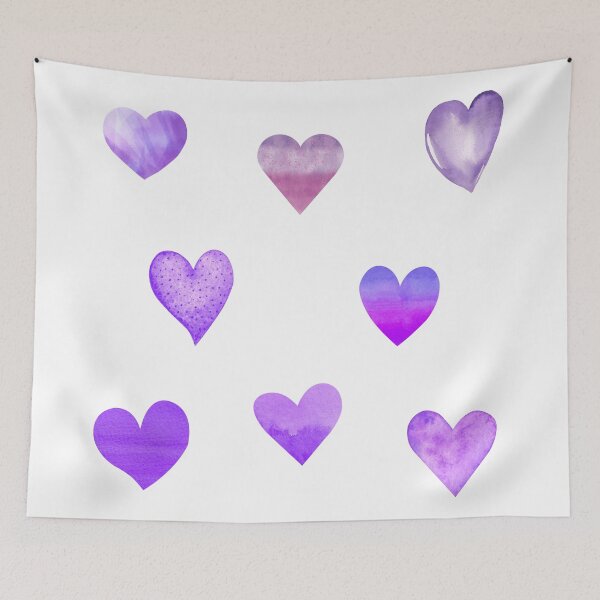 Item preview, Watercolor Purple Hearts designed and sold by silviaol.