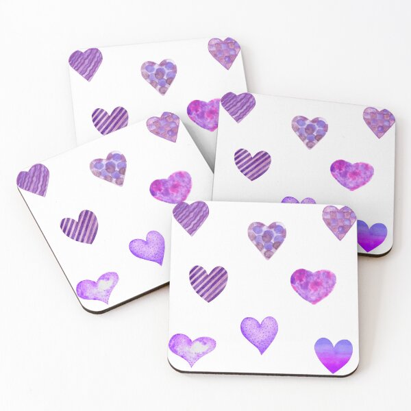 Item preview,  Watercolor Shades of Purple Hearts designed and sold by silviaol.