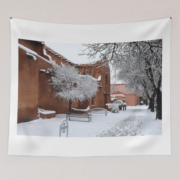 Item preview, Adobe buildings in Santa Fe in snow designed and sold by zumi.