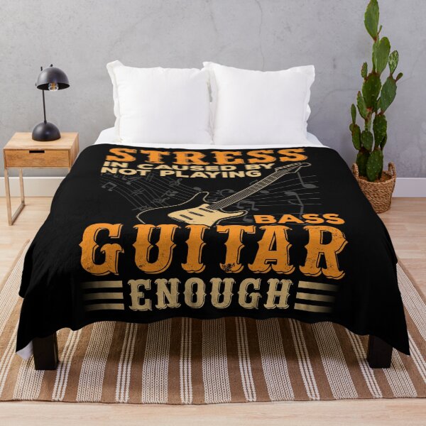 Aperçu de l'œuvre Le stress est causé par le fait de ne pas jouer de chemise de guitare basse, joueur de guitare basse, musicien de musique, amateur de guitare basse, bassiste, cadeau de guitare basse créée et vendue par aymob.