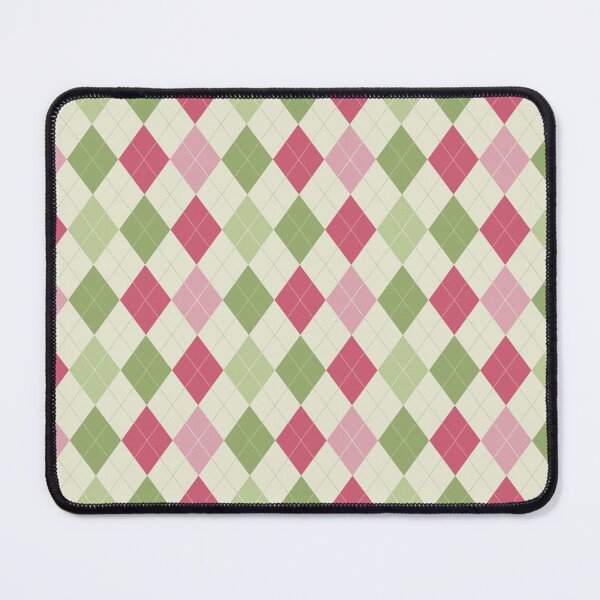 Item preview, Retro Vintage Rose Pink and Green Spring Argyle Pattern designed and sold by MarikaJohnson.