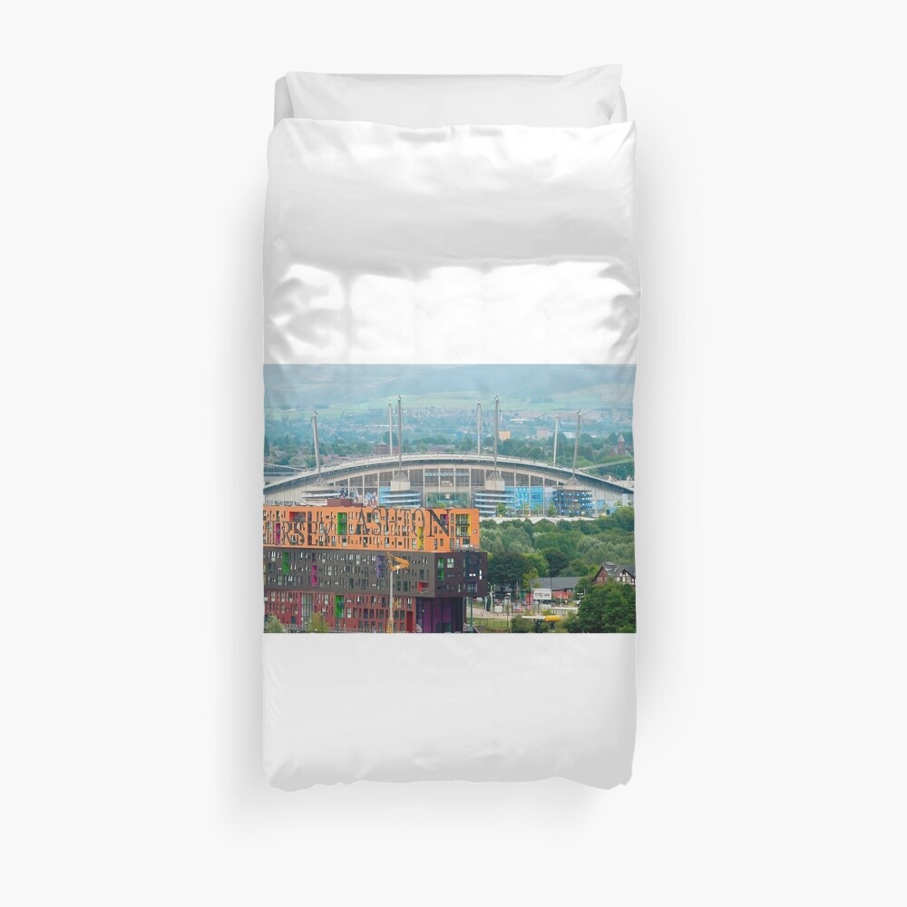 Etihad Stadium, the home of Manchester City Football Club Duvet Cover
