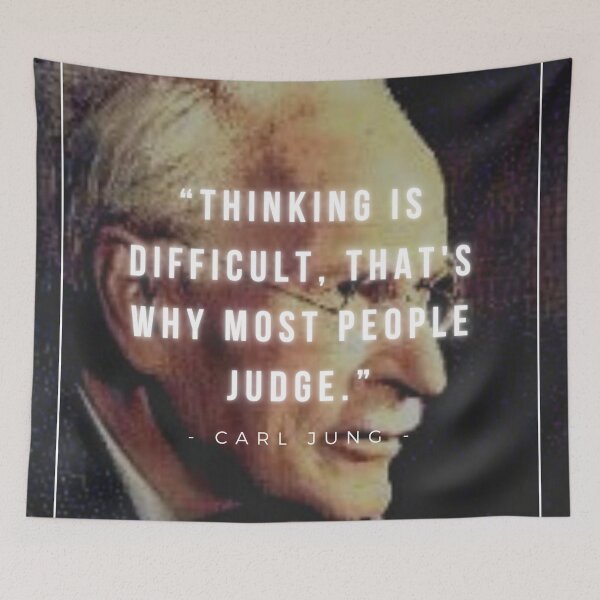 Item preview, Thinking is difficult, that's why most people judge | Carl Jung | Psychology | Motivation designed and sold by iwaya-bazaar.