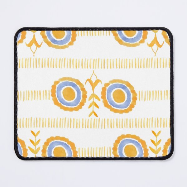 Item preview, Minimalist Watercolor Floral Pattern - Orange and Blue designed and sold by PaintInTheNight.