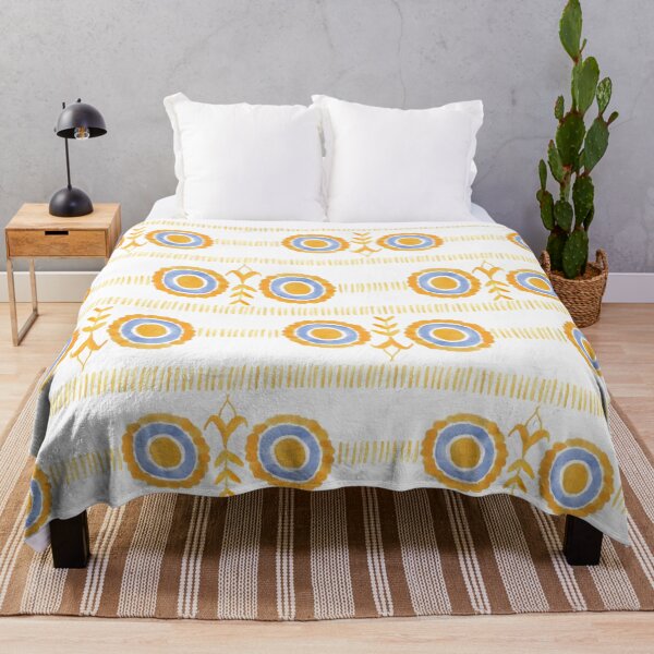 Item preview, Minimalist Watercolor Floral Pattern - Orange and Blue designed and sold by PaintInTheNight.