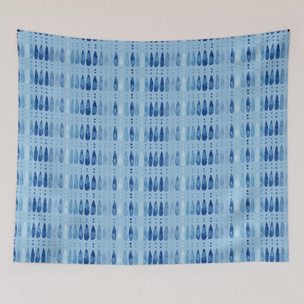 Item preview, Teardrops Stripe in Denim by MarcyBrennanArt designed and sold by MarcyBrennanArt.