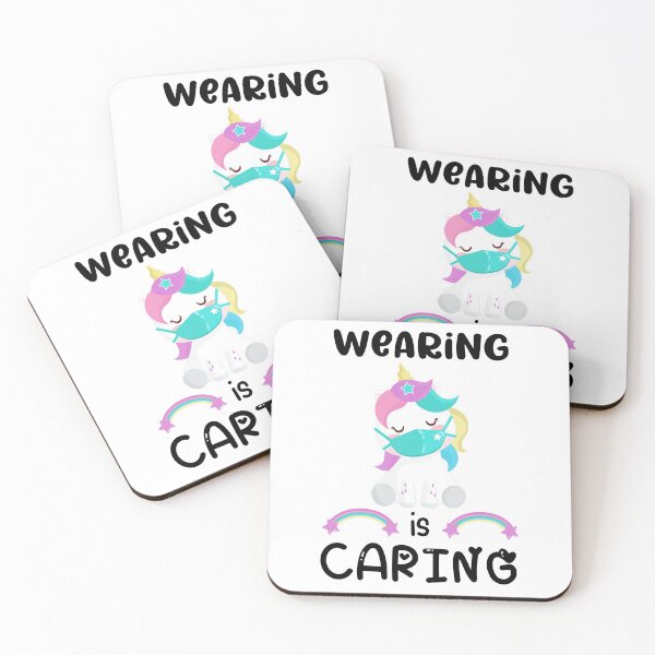Item preview, Wearing is Caring, Wear a Mask, Cute Unicorn with Mask, Unicorn Lover Gift designed and sold by 732Studio.