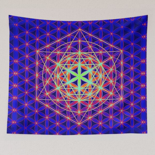 Item preview, Psychedelic Flower of Life Sacred Geometry UV effect  designed and sold by shantilovesart.