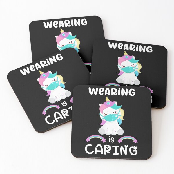 Item preview, Wearing is Caring, Wear a Mask, Cute Unicorn with Mask, Unicorn Lover Gift designed and sold by 732Studio.