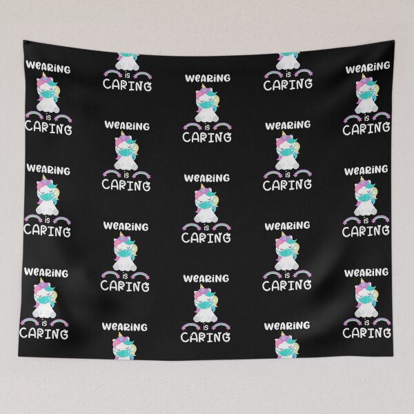 Item preview, Wearing is Caring, Wear a Mask, Cute Unicorn with Mask, Unicorn Lover Gift designed and sold by 732Studio.