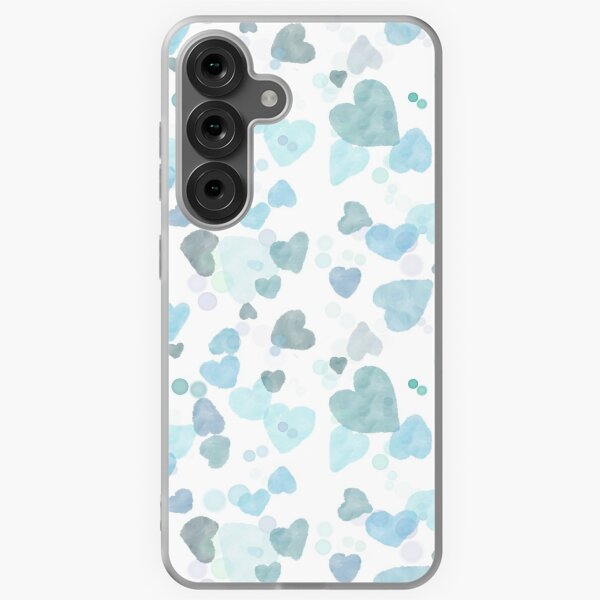 Item preview, Pastel aquamarine hearts with light blue, green and slightly bokeh are seamless patterns. designed and sold by Roselove4869.