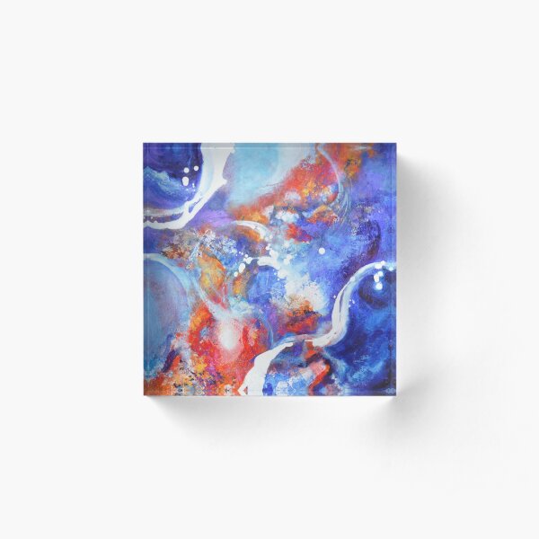 Flow - non objective art in acrylic Acrylic Block