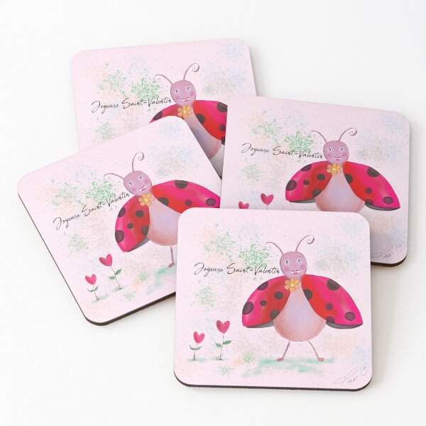 Item preview, Happy Valentine's Day ladybug illustration made by Canadian artist Pascale Breton designed and sold by Pascale Breton.
