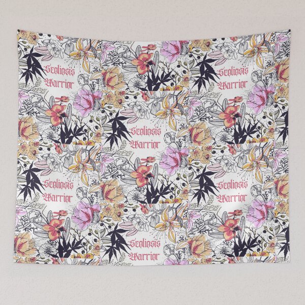 Aperçu de l'œuvre Motif floral guerrier scoliose créée et vendue par hopescoliosis.