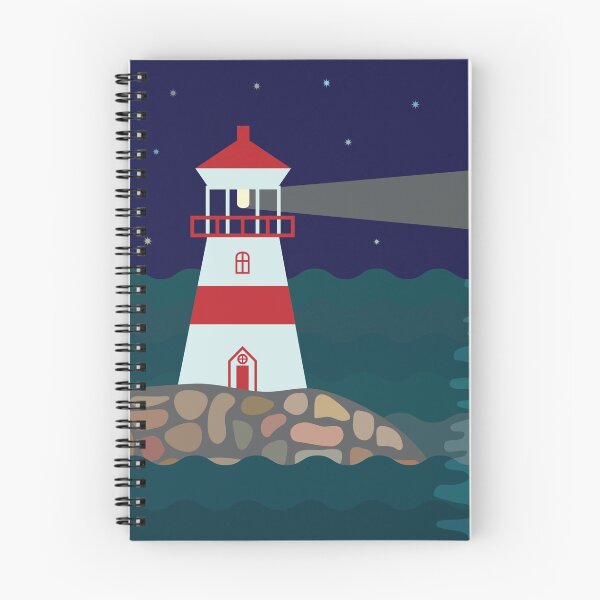 Item preview, Lighthouse on the stony shore at night designed and sold by snowlynx.