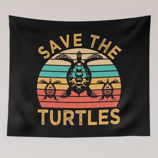 Item preview, Save The Turtles Animal Rights Retro Style Sea Turtle designed and sold by richardmatthew.