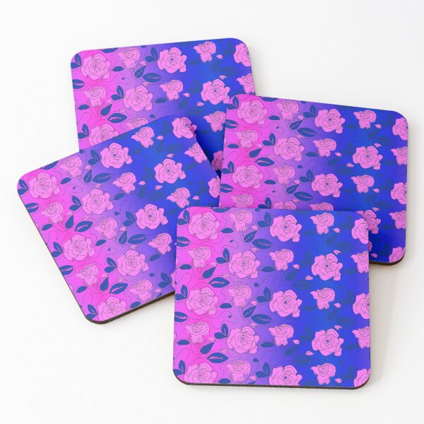 Item preview, Hot Pink and Royal Blue Rose Pattern designed and sold by FlakeyBiscuit3.