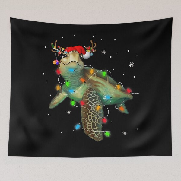 Item preview, Sea Turtle Christmas Lights Funny Santa Hat Merry Christmas designed and sold by richardmatthew.