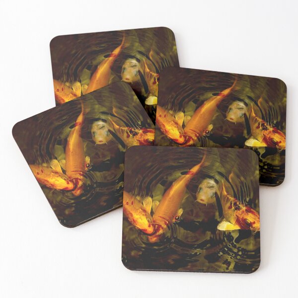 Item preview, Orange and white koi fish photographed in dark tones. designed and sold by Roselove4869.