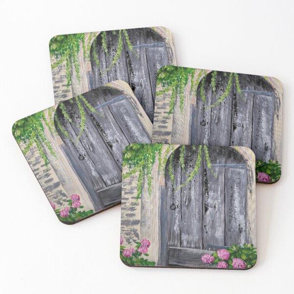 Item preview, Rustic Door with Vines & Flower Pots designed and sold by SAArtist.