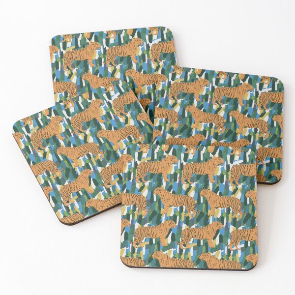 Item preview, Year of the Tiger - Tigers with Blue Abstract designed and sold by AlteredAtelier.