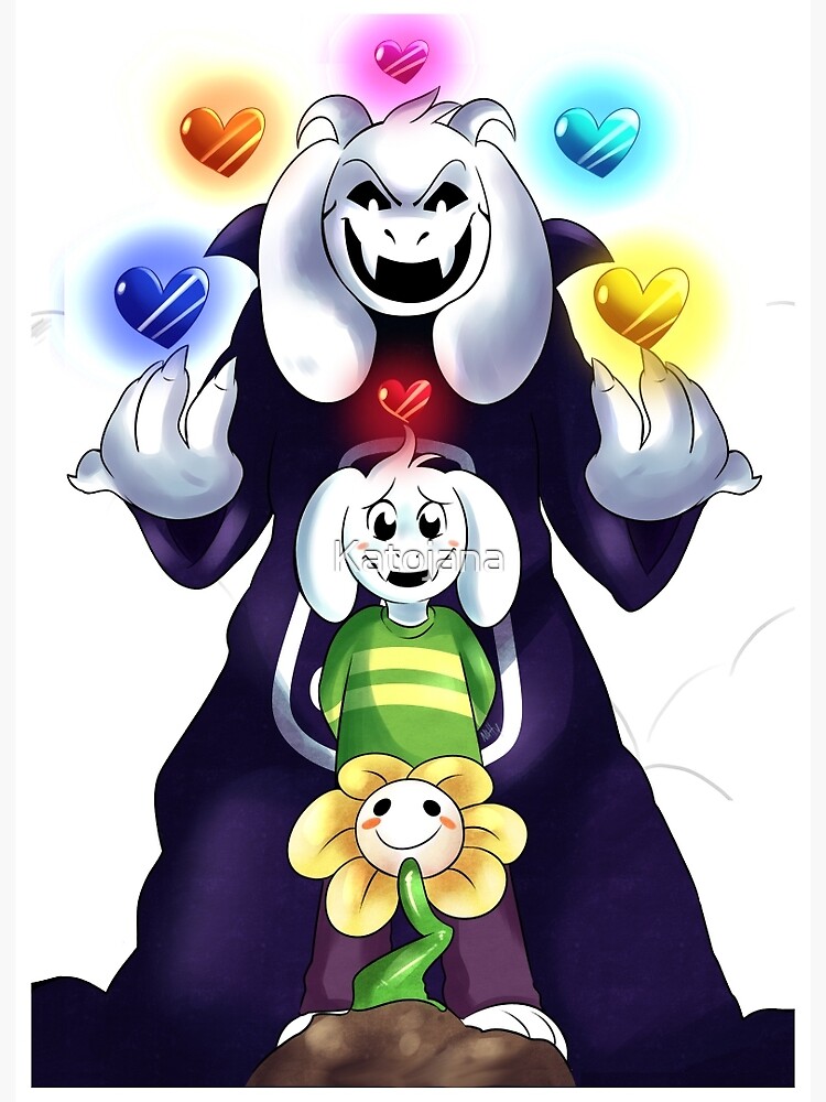 Asriel And Flowey Will Get Your Soul Art Board Print By Katojana Redbubble