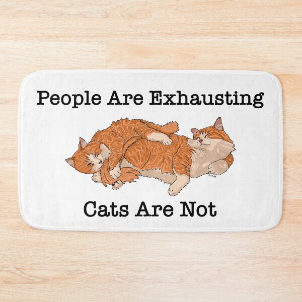 Item preview, People Are Exhausting Cats Are Not - Sleepy Ginger Kitties - Funny Cat Owners designed and sold by EcoElsa.