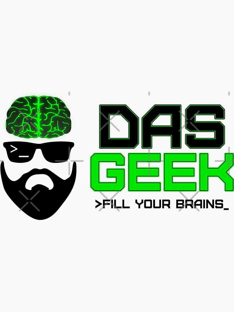 Thumbnail 3 of 3, Sticker, Fill Your Brains - DasGeek designed and sold by tuxdigital.