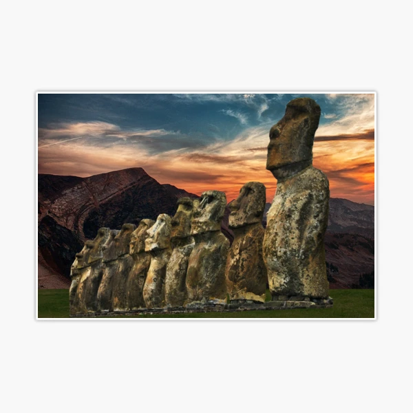 Moai Easter Island Sculpture Sticker for Sale by JoanTatley