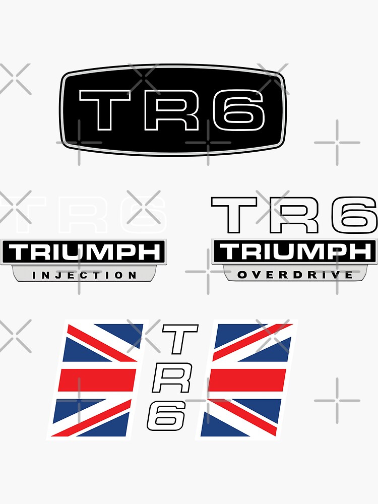 Sticker for Sale mit Triumph TR6 Abzeichen-Aufkleber-Set von
