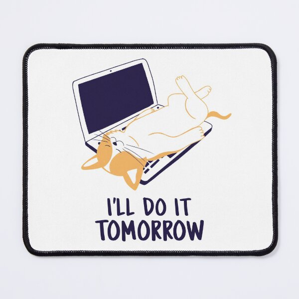 Item preview, Lazy Cat Lying on Laptop I'll Do It Tomorrow Design | Resting and Relaxing Cat designed and sold by kahossa93.