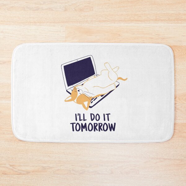 Item preview, Lazy Cat Lying on Laptop I'll Do It Tomorrow Design | Resting and Relaxing Cat designed and sold by kahossa93.