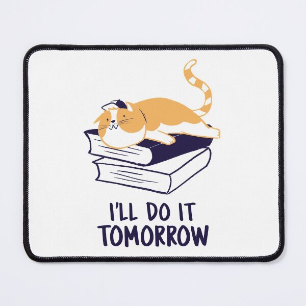 Item preview, Lazy Cat Lying on Laptop I'll Do It Tomorrow Design | Resting and Relaxing Cat designed and sold by kahossa93.
