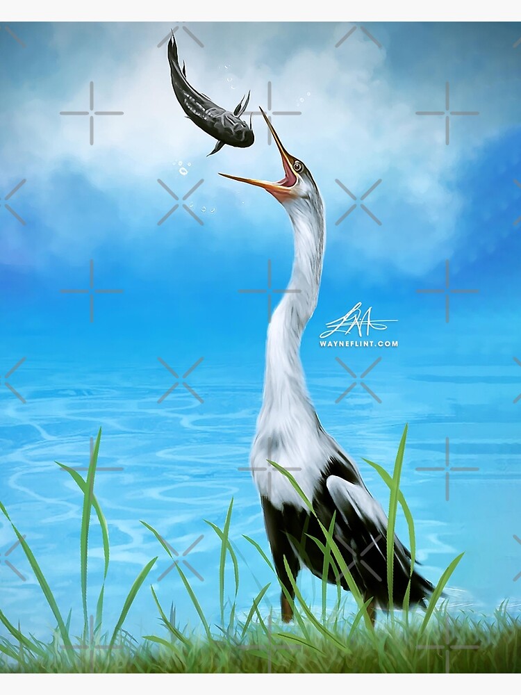 Thumbnail 3 of 3, Poster, Digital Heron designed and sold by wayneflint.