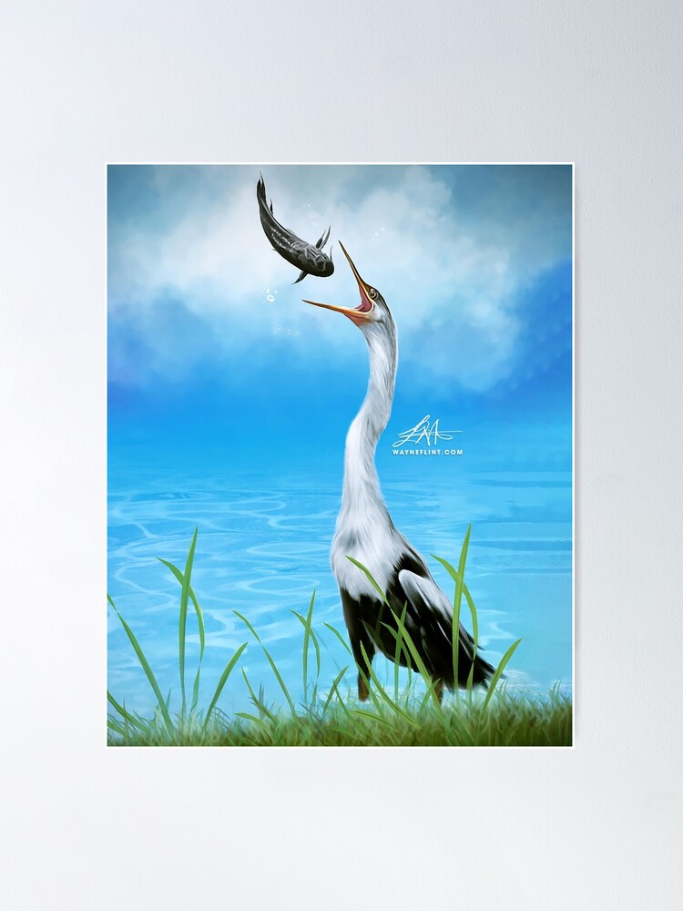 Thumbnail 2 of 3, Poster, Digital Heron designed and sold by wayneflint.