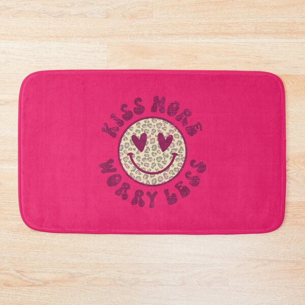 Item preview, Kiss More Worry Less Smiley Face Heart Eyes Retro Valentine's Day designed and sold by piipiece.