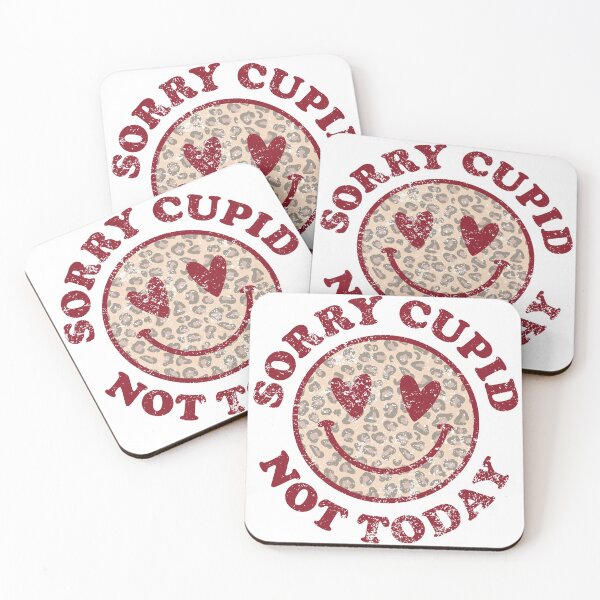 Item preview, Sorry Cupid Not Today Smiley Face Heart Eyes Retro Valentine's Day designed and sold by piipiece.