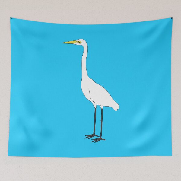 Item preview, Eastern Great Egret on Blue designed and sold by Digitaldingo.