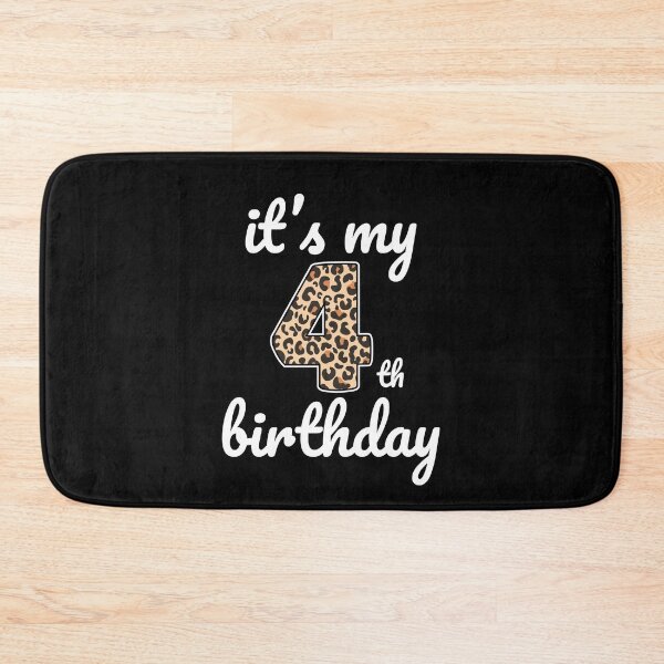 Item preview, Its my birthday, 4th Birthday Leopard Print, Kid Leopard 4th Birthday, 4 Years Old Wild Animal, Number Four Safari Zoo designed and sold by singRsong.