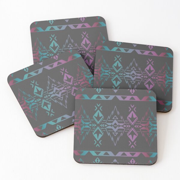 Item preview, Dark Grey Blue / Turquoise / Purple Gradient  Native Geo Print V4 designed and sold by JMWCD.