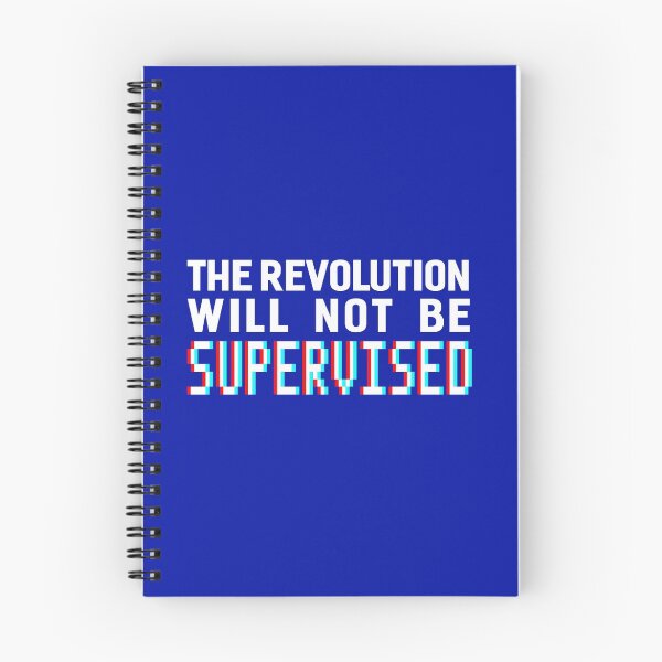 Item preview, The revolution will not be supervised logo, white font (3D) designed and sold by perceptron.