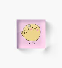 Blushing Yellow Bird Acrylic Block