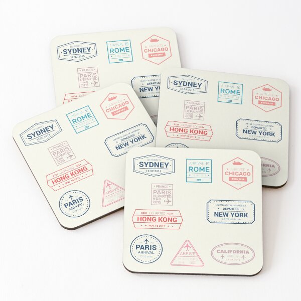 Item preview, Passport Stamp Travel vacation Stickers Trendy laptop Collection designed and sold by ShirtzTonight.